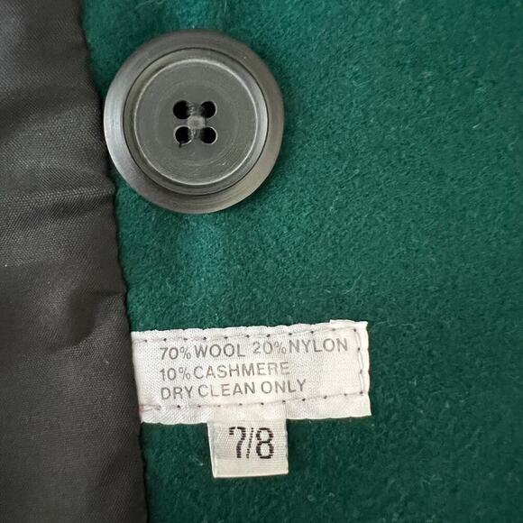 Vintage International Scene Wool Cashmere Emerald Green 90s Oversized Blazer 8 - Picture 8 of 8